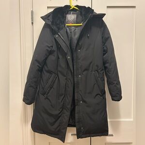 Vince Camuto Black Coat with Faux Fur Collar